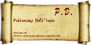 Patonay Dénes névjegykártya